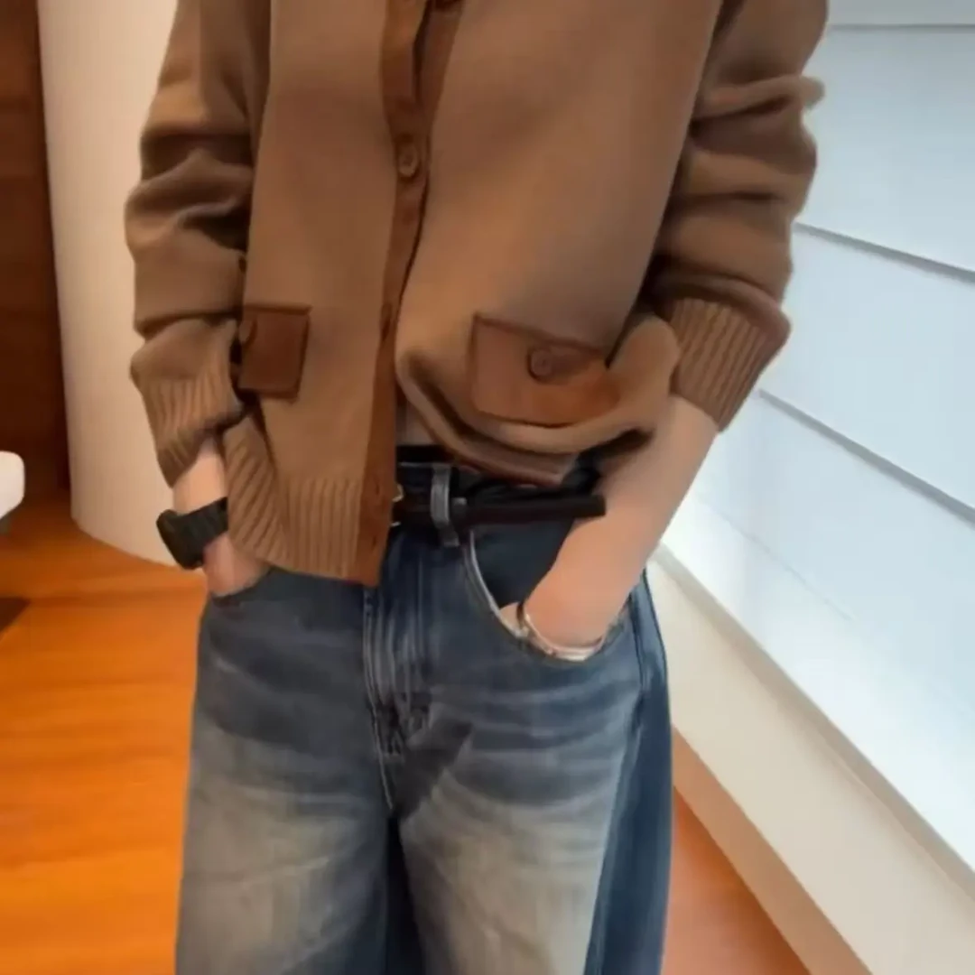 软糯亲肤高领衫排扣针织常规立领宽松短款厚款