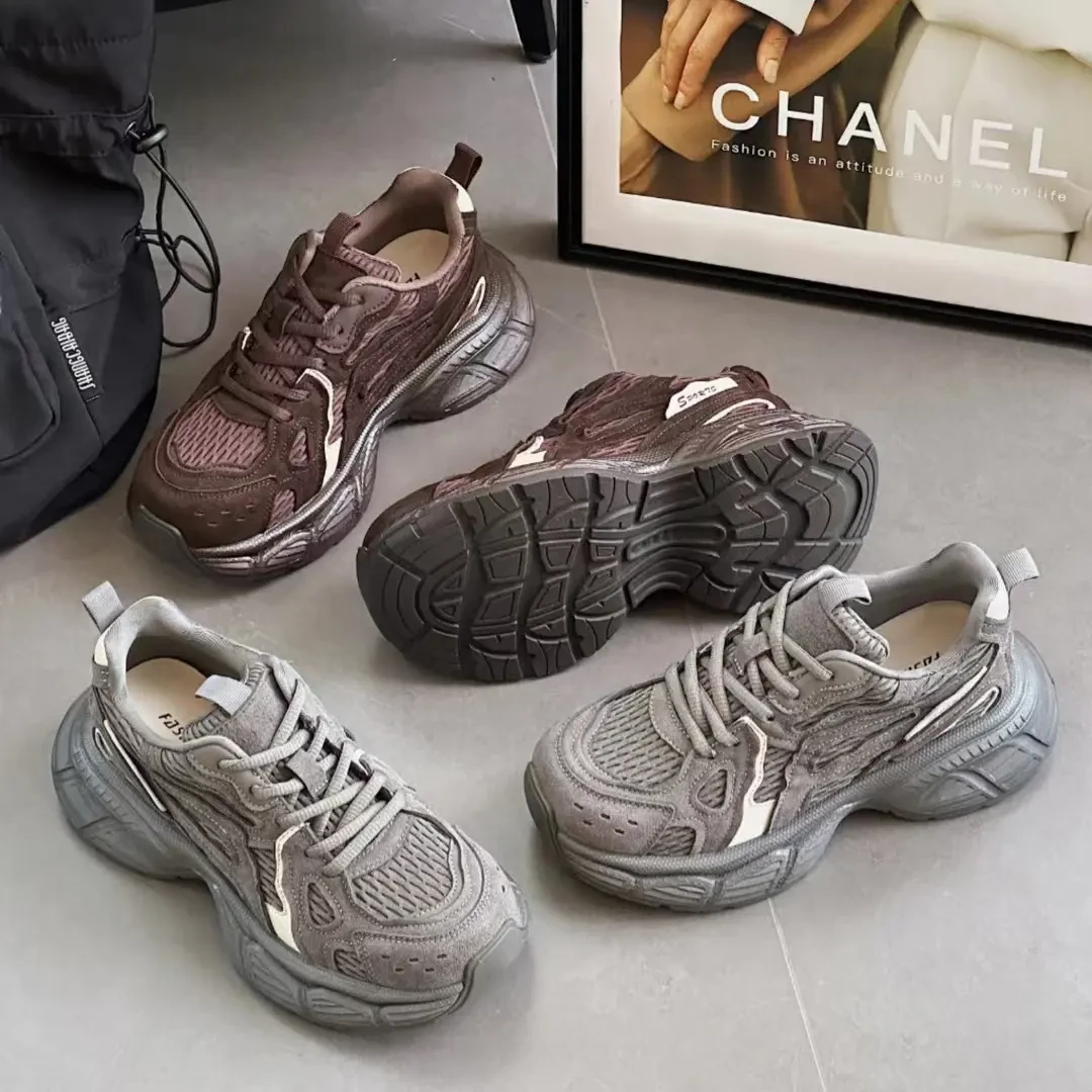 女鞋休闲潮鞋老爹鞋单鞋百搭舒适时尚休闲鞋秋季增高运动鞋厚底