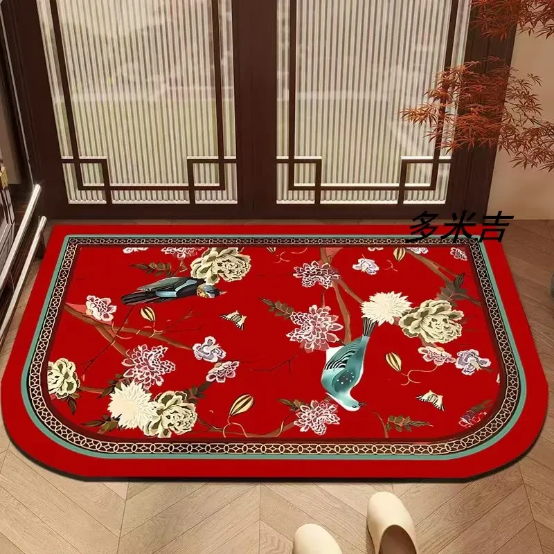 《京东快递包邮》锦鲤送福升级版硅胶底轻奢床边毯新入户地毯玄关8