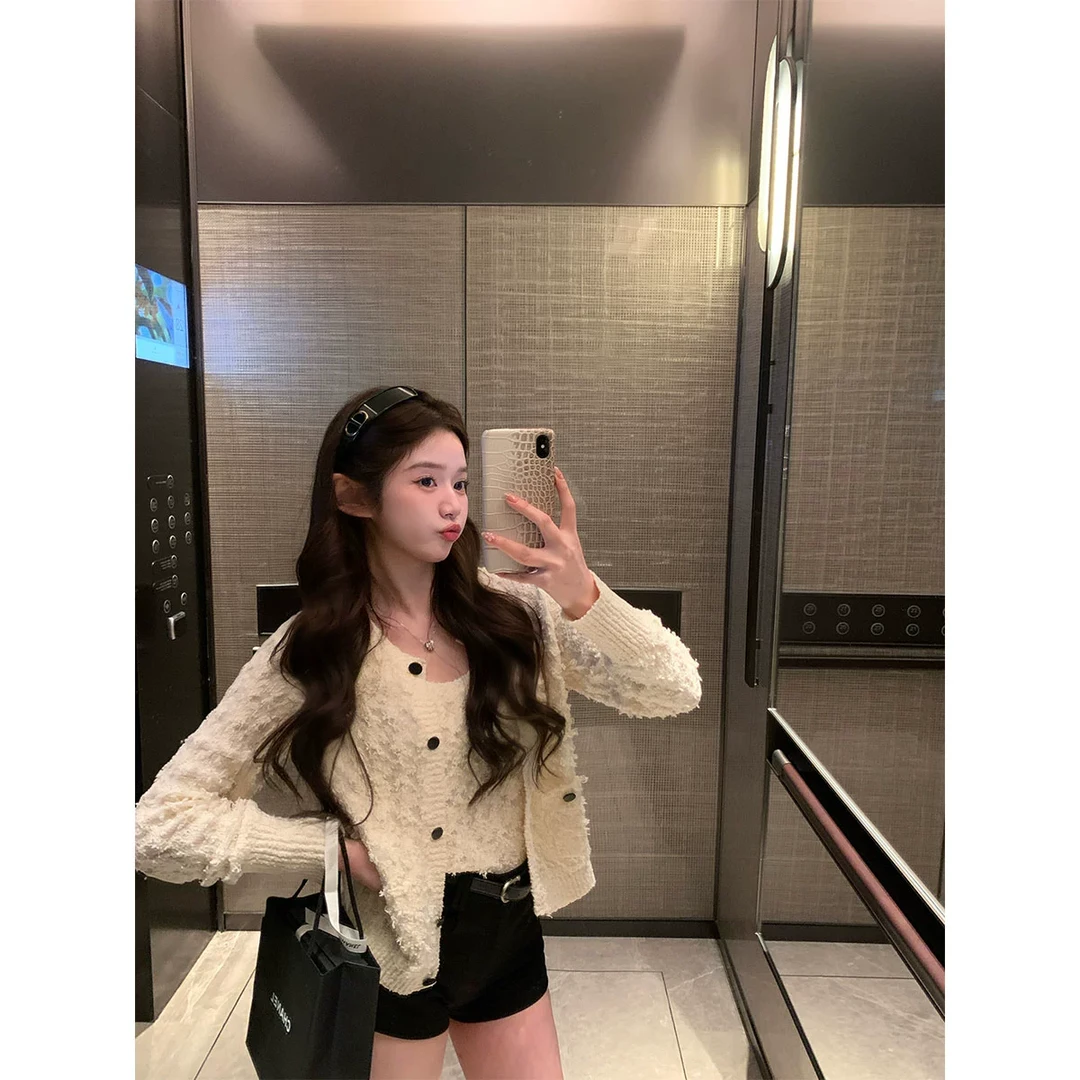 【微甜娇宠系】d*or25香系千金 镂空格纹绵羊毛套装 NN2412043