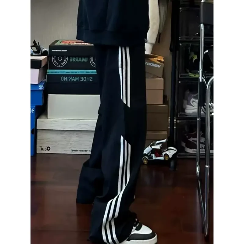 美式三条杠宽松2025年新款直筒裤子男夏季冰丝速干凉感伞兵工装裤