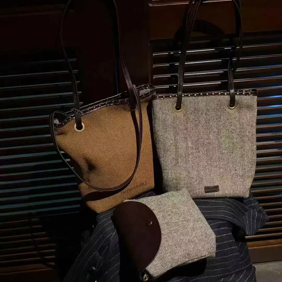 一包两背日常百搭通勤大容量简约韩版单肩水桶包