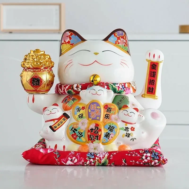 新款招财猫摆件摇手国风精美陶瓷开业送礼店铺收银台家居客厅玄关