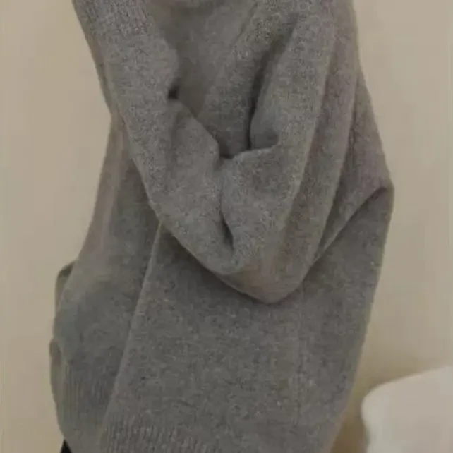 实体店王菲同款纯羊毛高领针织宽松宽松型圆领女衫百搭打底秋冬