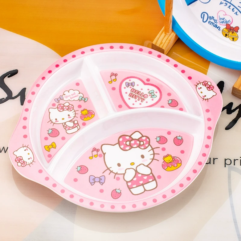 【卡通三格盘】密胺餐盘分格儿童餐具早餐盘子分隔西餐盘水果牛排