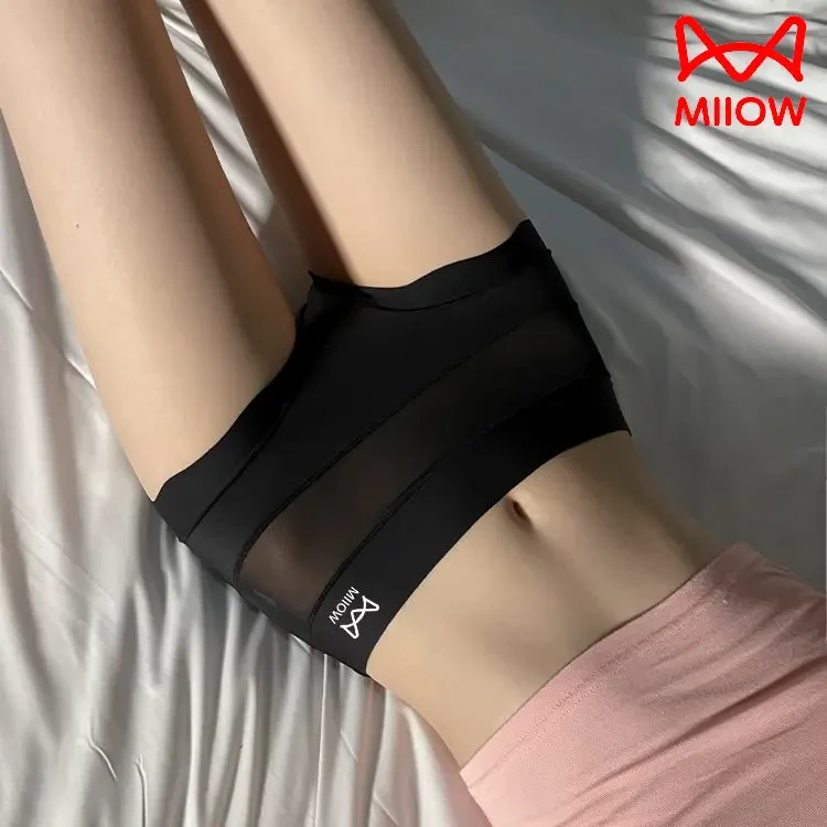 猫人女士高腰蕾丝内裤女款纯棉抗菌裆透气无痕收腹塑身三角短裤头