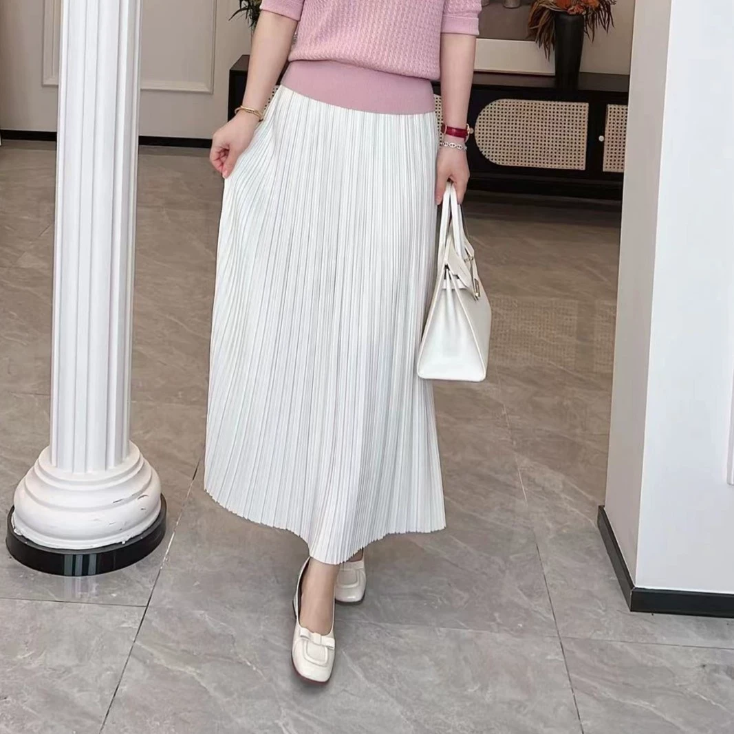 【夏日钟情】中高腰女裙半裙褶皱显瘦百搭半身裙#9-7950