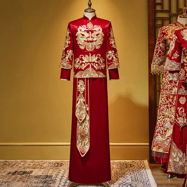 秀禾服男2025年新款中式新郎服结婚礼服男装龙凤褂唐装男士秀和服