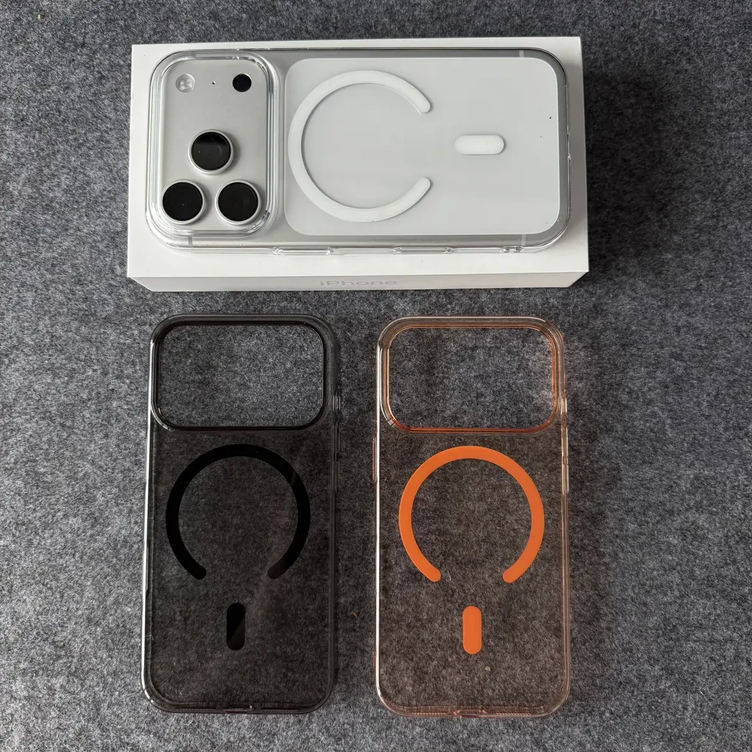 晶透磁吸适用苹果17promax手机壳iPhone16/15pro全包不发黄透明