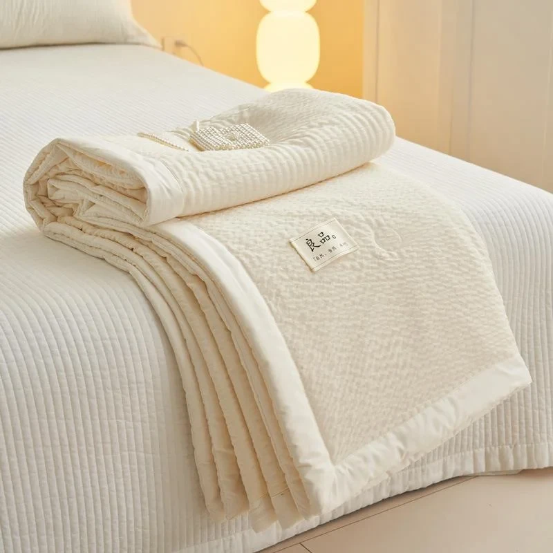 类水洗棉泡泡格大豆纤维夏被学生宿舍夏凉被夏季薄被