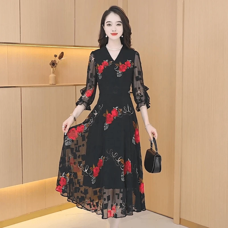 【连衣裙】春季时尚修身气质高贵洋气百搭收腰韩版显瘦女装连衣裙