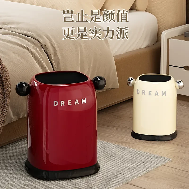奇喵北欧风家用垃圾桶卫生间卧室客厅圆形高颜值创意ins风垃圾桶