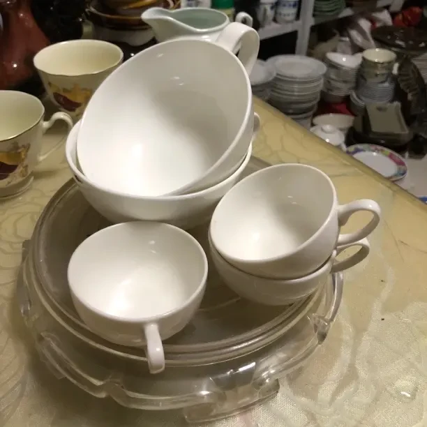 碟套装家用简约纯白办公礼品餐具高颜值