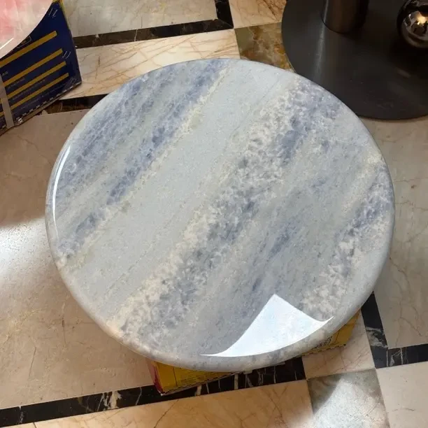 【工厂直销】45cm天然奢石大理石边几定制，脚架可选