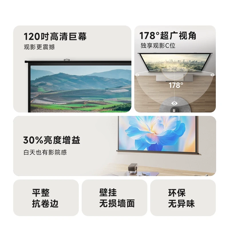 适用【C2/C1系可用】Vidda PS120海信投影仪壁挂120英寸光子幕布