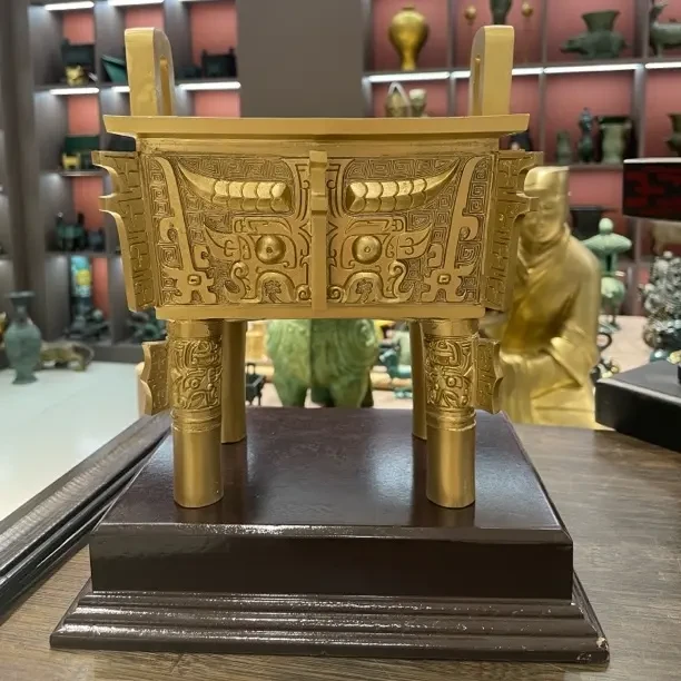 直播间特惠吉金洛阳鼎摆件兽面纹鼎特色文化礼品