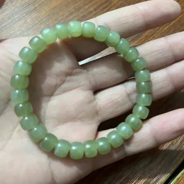 和田玉直切手串单圈卡8mm