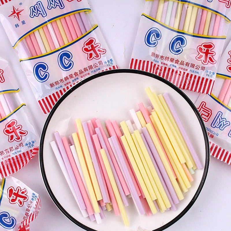 cc乐韩乐吸管剂糖粉糖一盒16克*50包包邮怀旧小零食