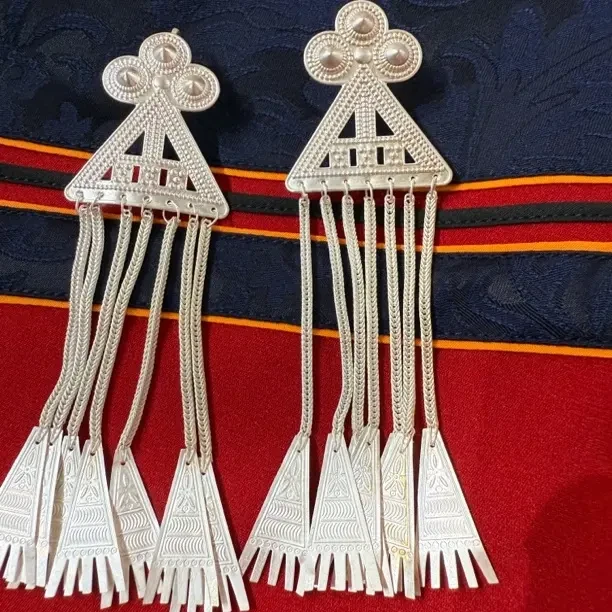 非金属仿珍珠耳饰 时尚气质耳环饰品精致长款民族风三角形款