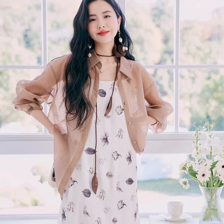 45741【纳系列】细褶吊带连衣裙2420314215