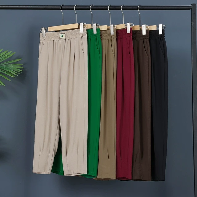 2025新款妈妈裤夏季宽松薄款女裤高腰直筒长裤中年女装夏装裤子