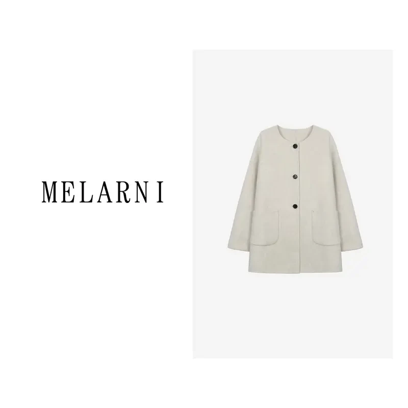 【MELARNI】简约美感百搭羊毛毛呢大衣MLN10490