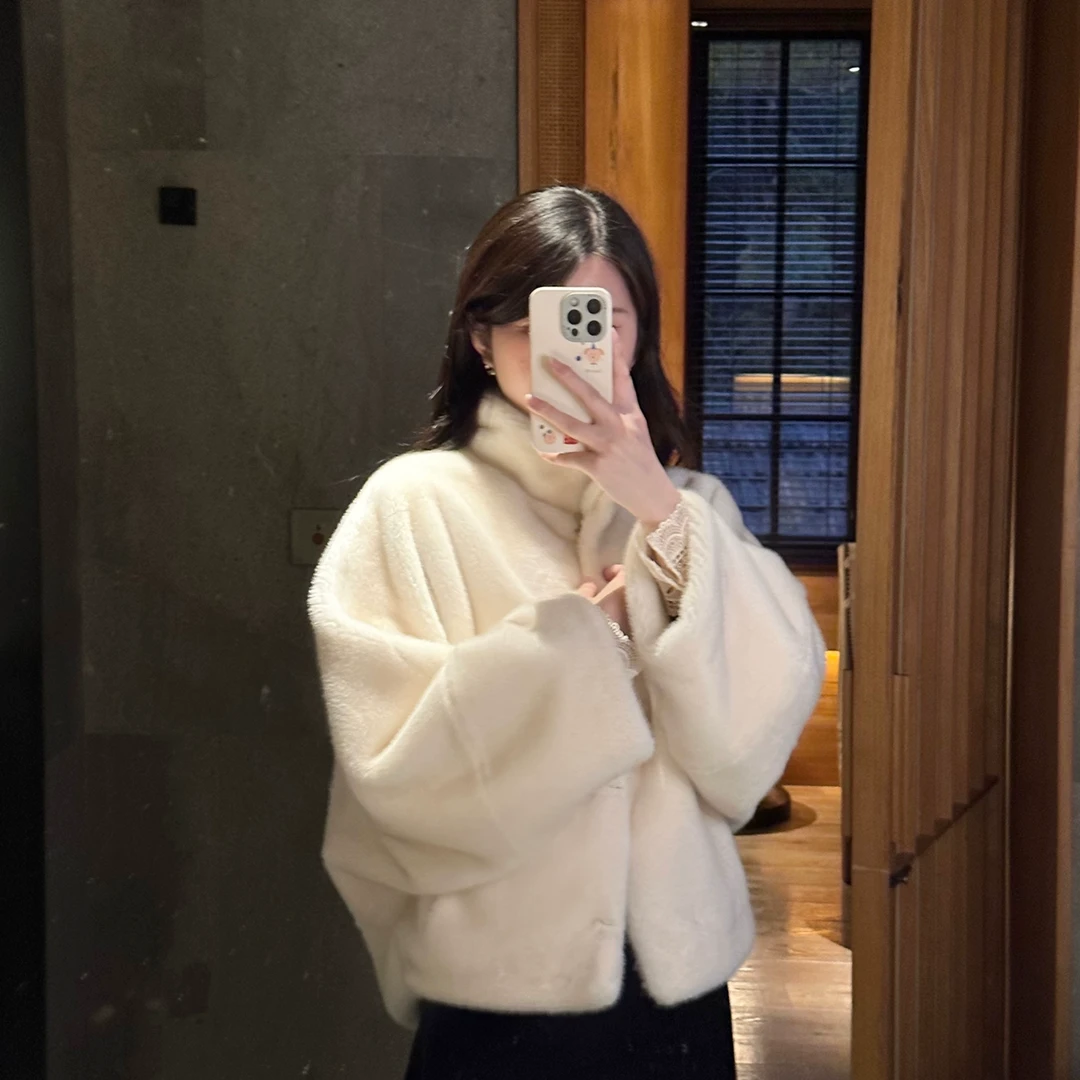 4折Howalook 仿貂貂真的很香～复古贵气姐姐的立领斗篷环保