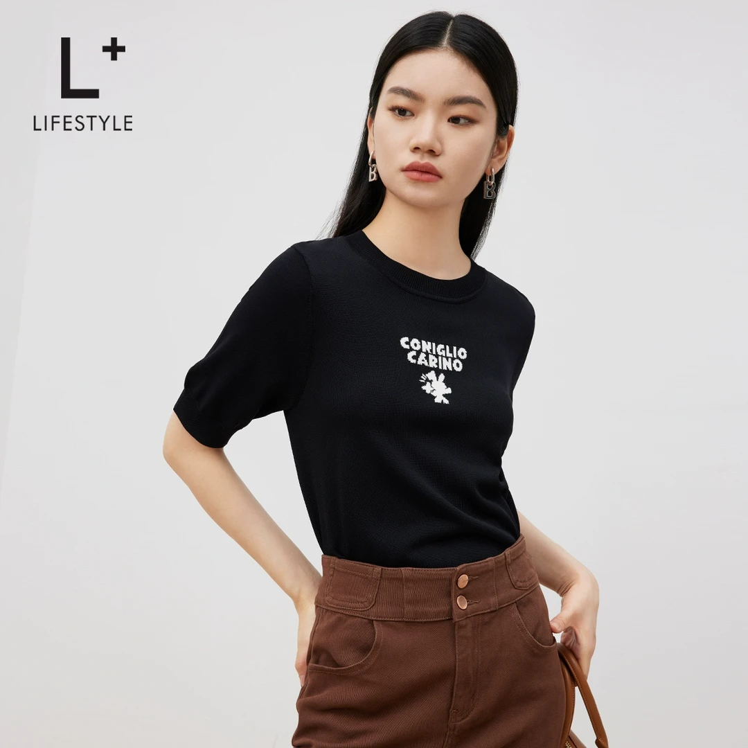【籽言专享 】lifestyle 小圆领套头针织衫 L2372300