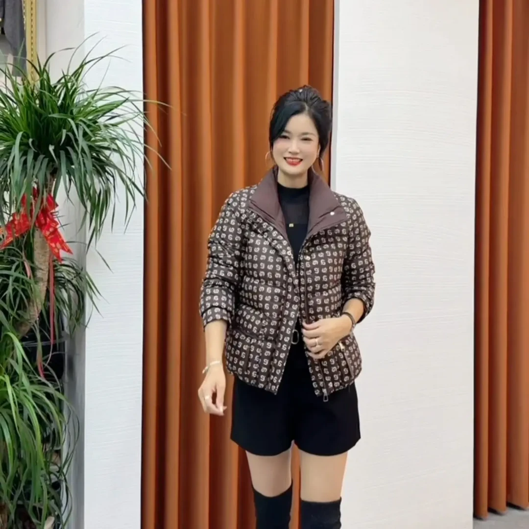 【十姐妹推荐】冬季新款字母翻领显瘦加厚棉衣棉袄棉服女时尚外套