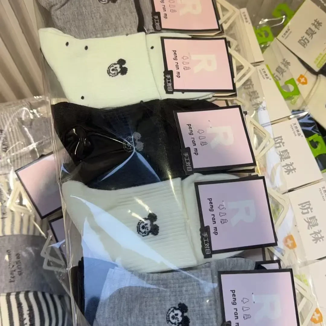 女款高筒鲨鱼裤潮袜韩版运动点纱米奇个性加厚透气舒适女袜