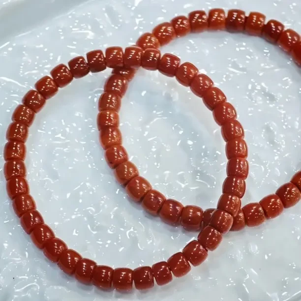 【兮呄】5mm南红直切手串素圈 川料 双色