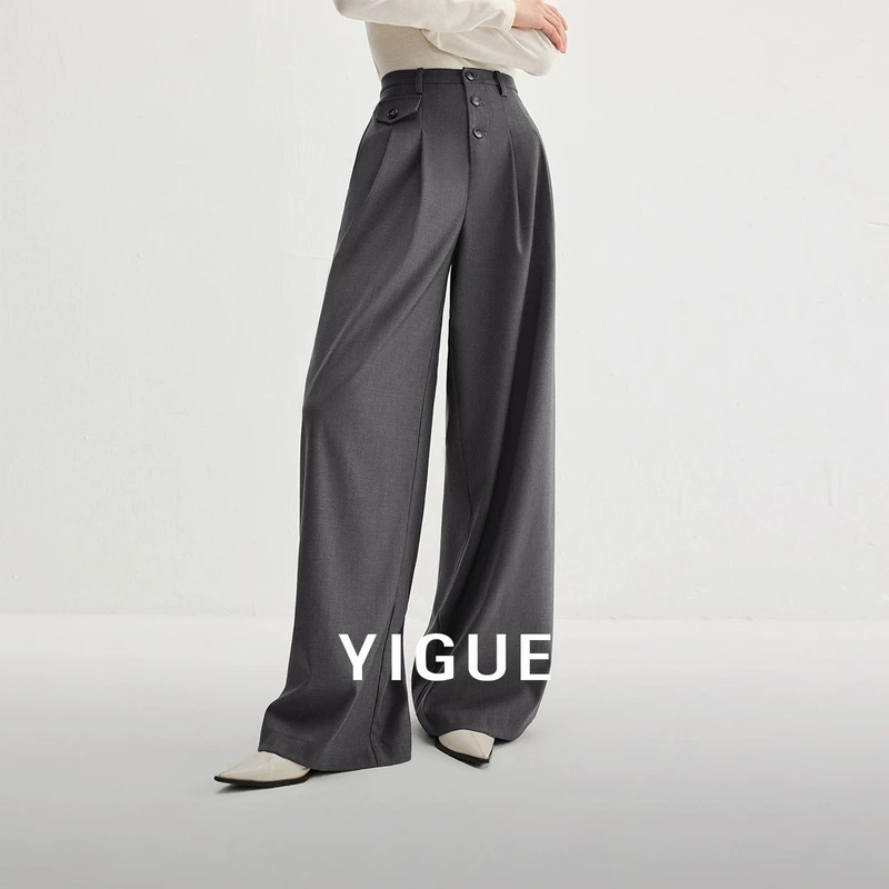 【新东方】亦谷阔腿裤宽松休闲裤女2025春季新款直筒裤子G5CAK301