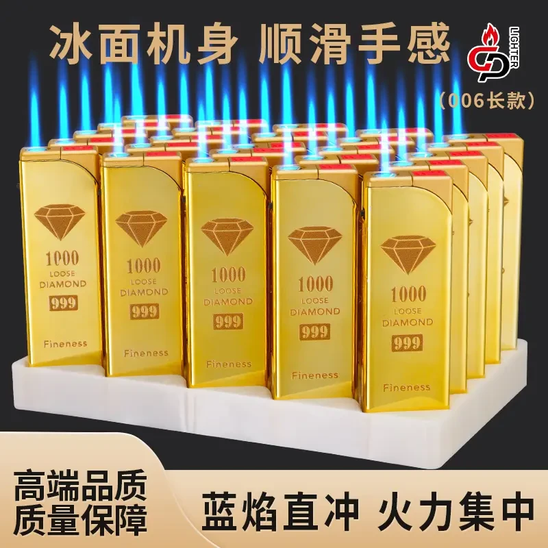 个性创意商超批发零售打火机大金条款金属户外防风打火机蓝焰直冲