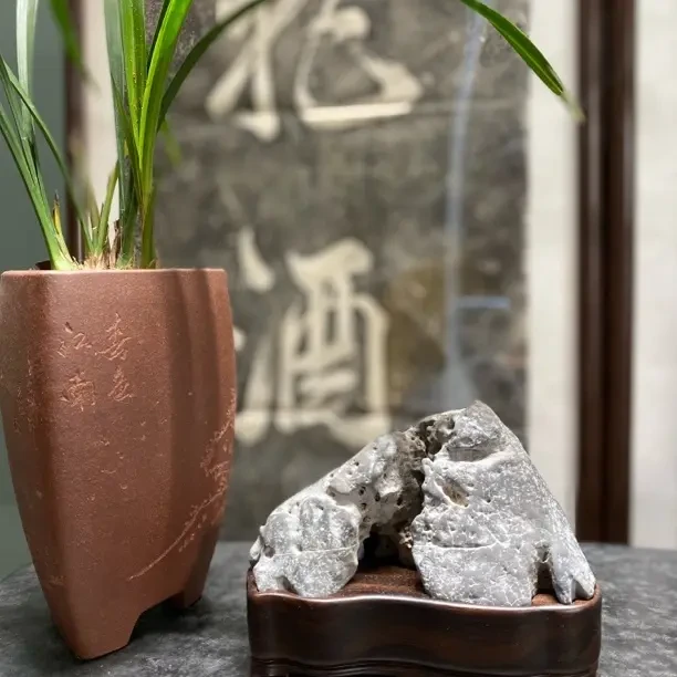 墨石精品山形天然原石文房案头观赏摆件