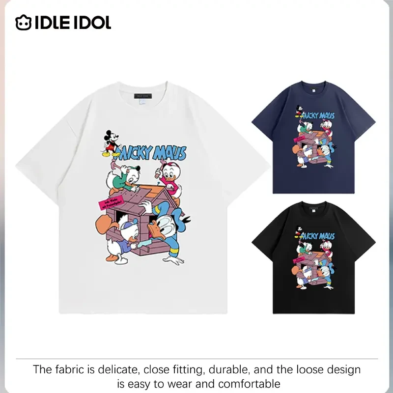 【酒窝专属】IDLE IDOL夏季新款卡通时尚休闲纯棉透气百搭情侣短袖