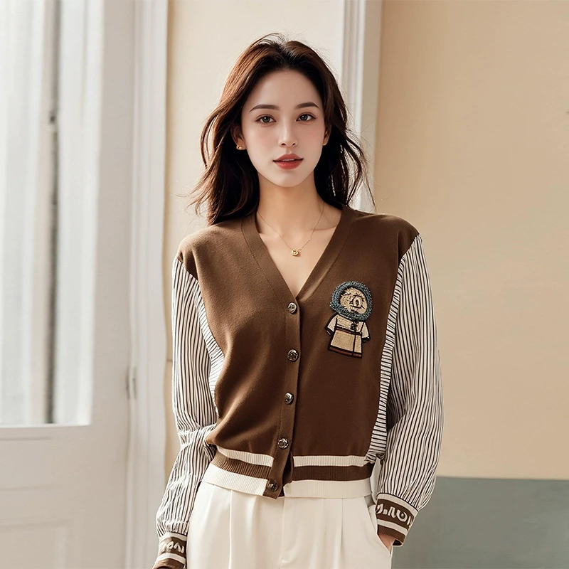 【檬】绵羊毛学院风百搭宽松开衫2025春季新款专柜撤柜女装