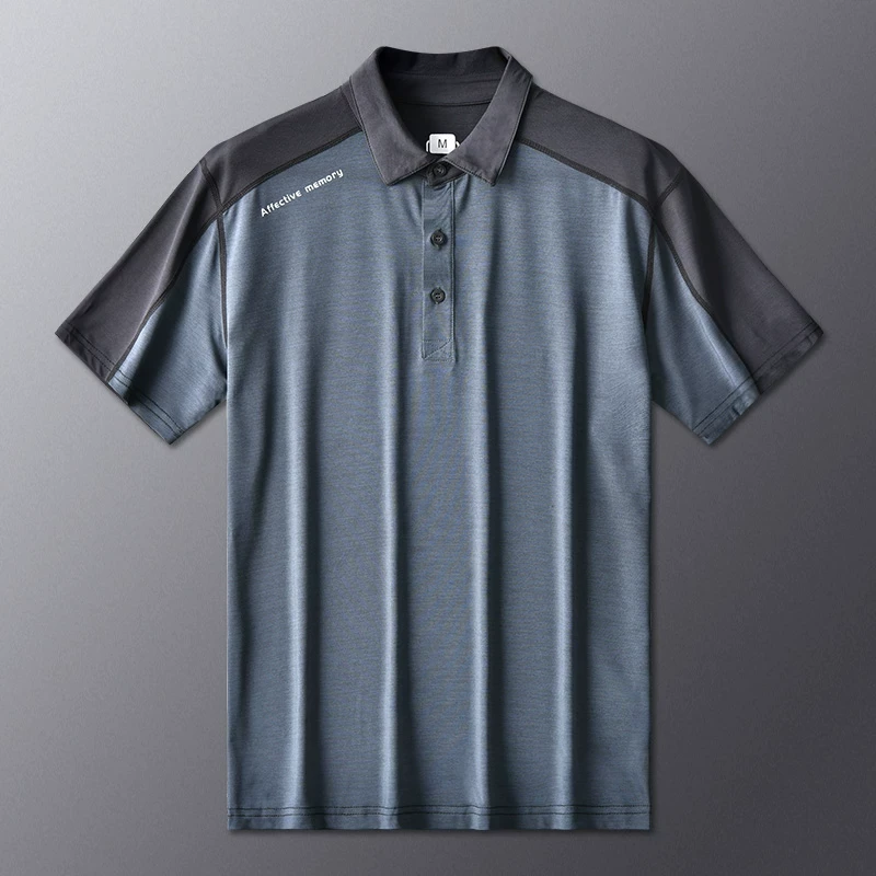 Polo衫男士冰丝翻领运动短袖夏季速干宽松高尔夫透气网球t恤半袖