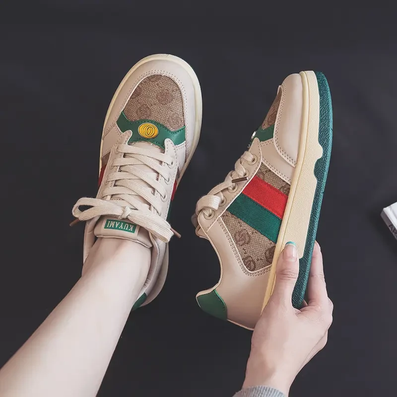 爆款经典老花女鞋2025秋季新款时尚百搭休闲鞋韩版板鞋女鞋透气