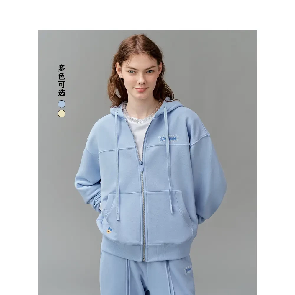 Teenie weenie小熊拉链连帽卫衣女25年春季新款TTMZ251201E