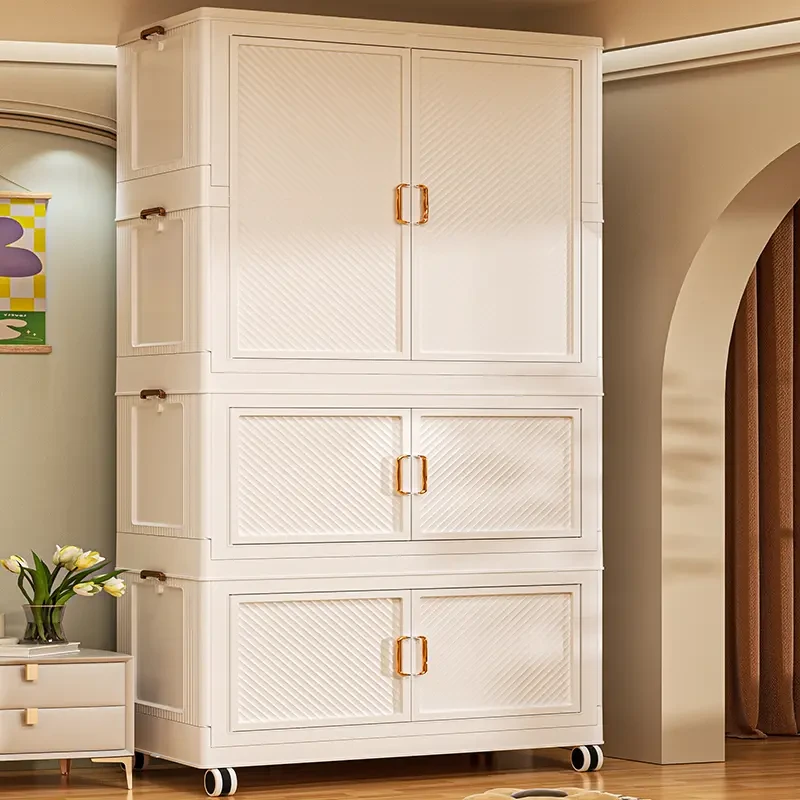 货架式衣柜卧室家用简易衣橱多层可折叠收纳柜简约衣物出租房专用