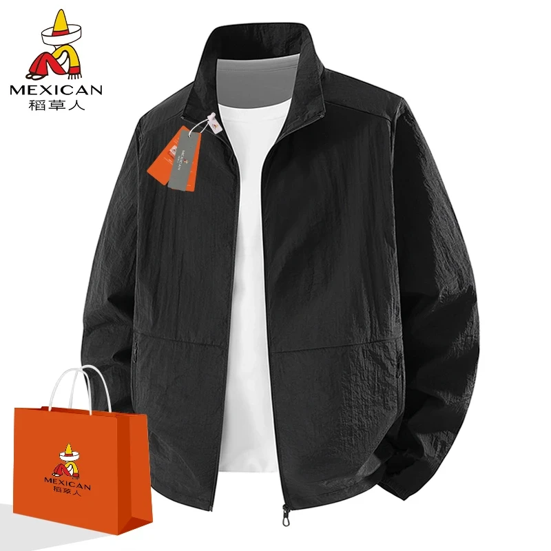 Mexican/稻草人透气防晒衣男士夏季防紫外线透气立领轻薄防晒外套