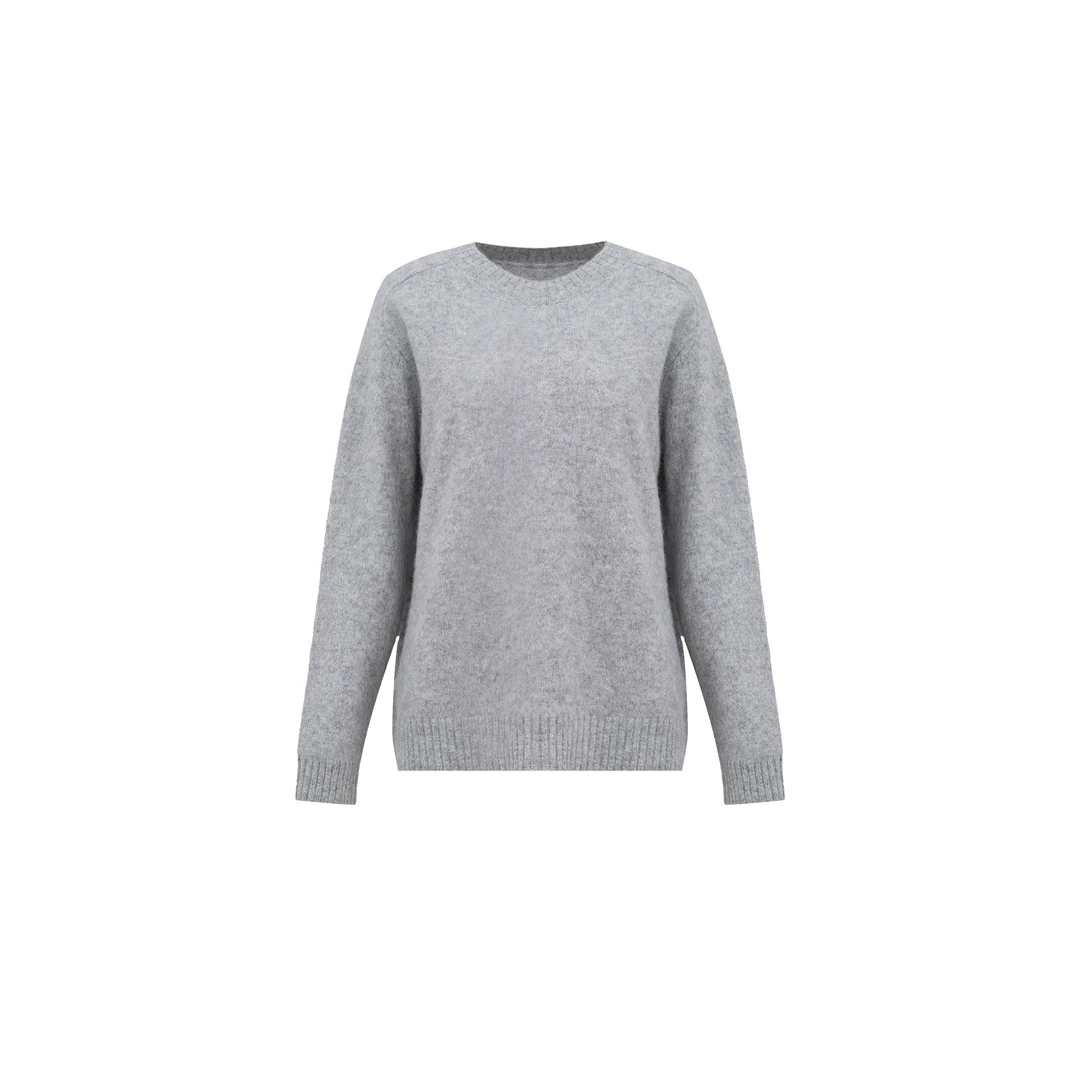 【长绒羊绒羊毛衫】30羊绒70羊毛圆领插肩袖针织毛织衫W23DF7124