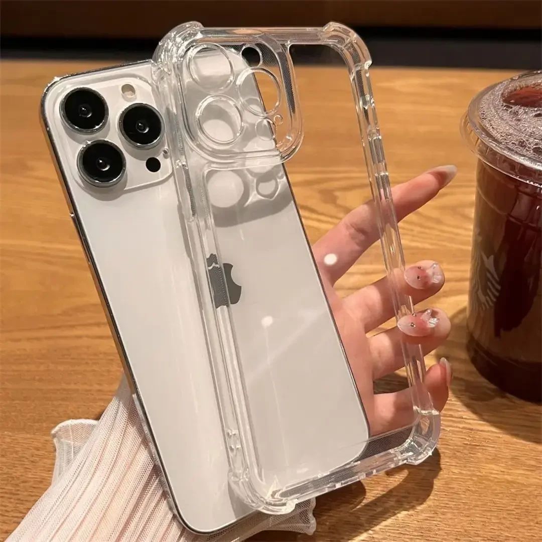 四角气囊防摔适用苹果16pro手机壳iphone15透明14高级感tpu保护套