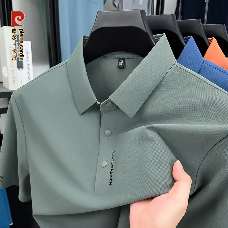 【皮尔卡丹·高端轻奢】2025夏季新款奢男士商务翻领Polo衫抗皱免烫