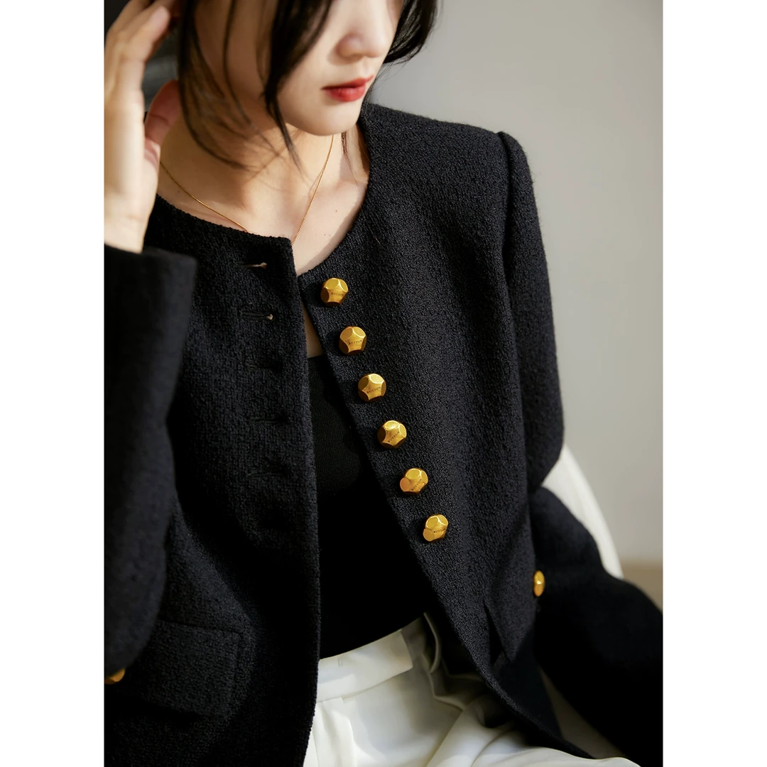笑涵阁 重磅黑金扣优雅肌理 小香短外套WTF665501AG