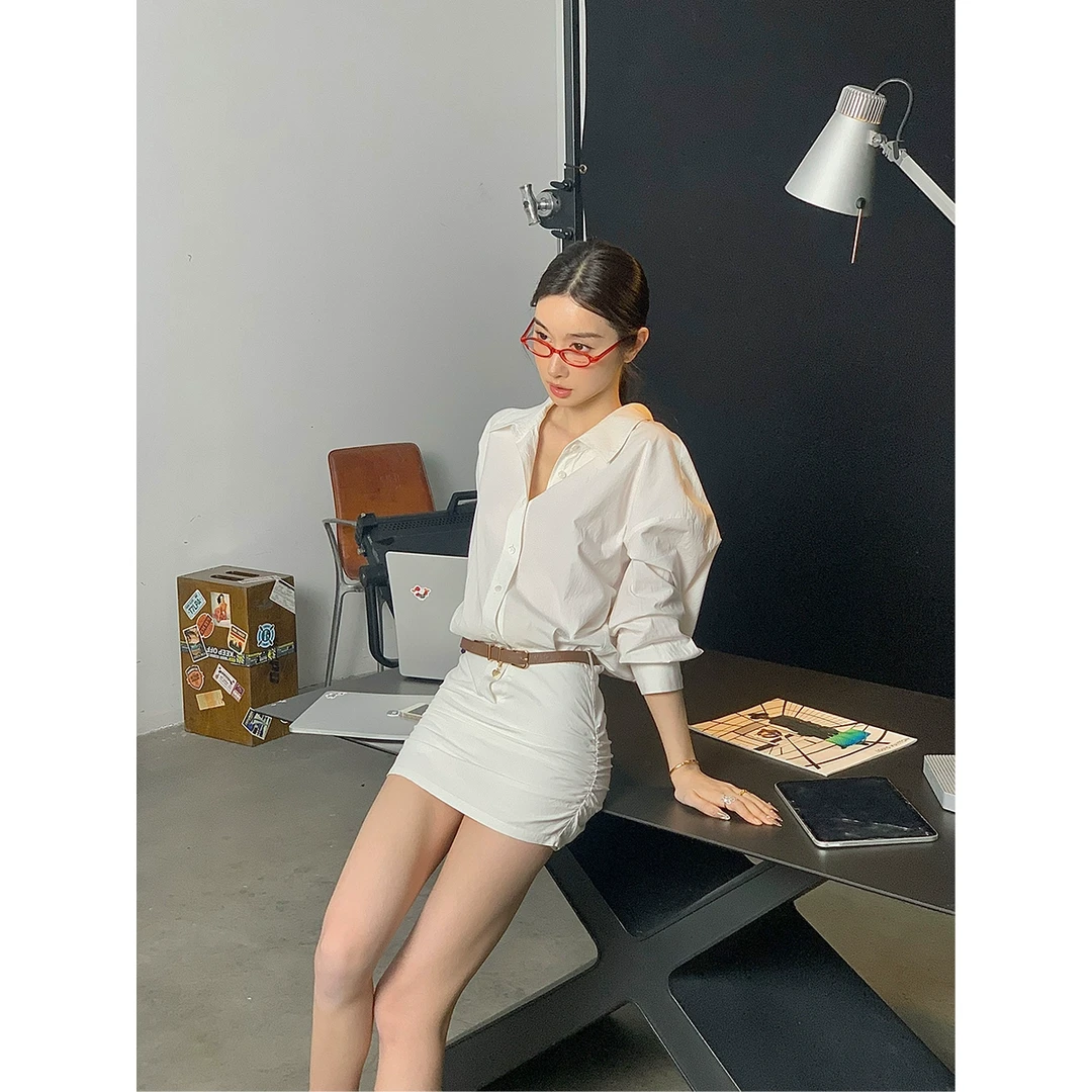 ACHI大也池◆月光缪斯~天丝棉气质衬衫连衣裙【新品】