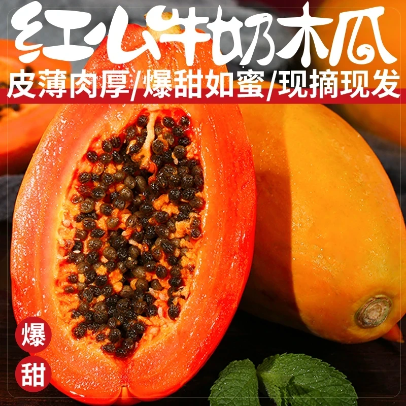 【25年鲜果 冰糖心】正宗红心木瓜细腻软糯香甜新鲜皮薄果园清香