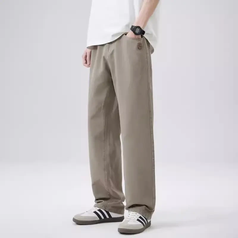 Cebrodz美式工装休闲裤男春款新款莱赛尔冰丝直筒宽松裤子男款