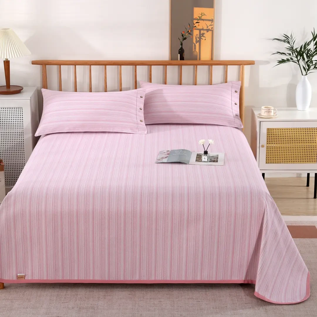 【老粗布凉席床单木纹系列三件套】纯棉加厚特厚三件套双面正反两用