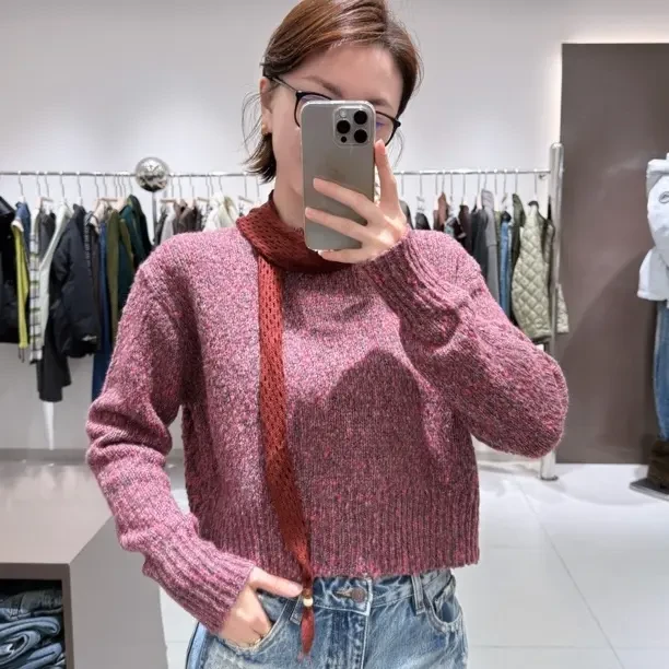 韩版秋冬圆领套头软糯糯宽松休闲女士针织毛衣【特价商品No退No换】